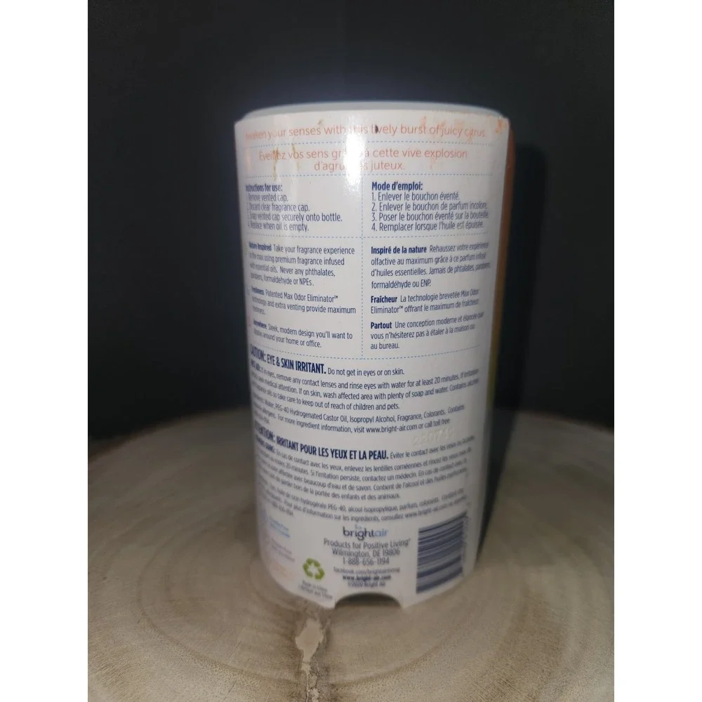 Bright Air~‎ Max Scented Oil Air Freshener Odor Eliminator~ CIRUS BURST 4 Oz.
